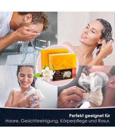 Natural Vegan Jasmine Soap Bar - Solid Shower Gel & Shampoo for All Skin Types - Panu 110g - Buy Online on GoSupps.com