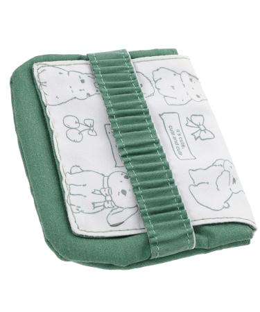ABOOFAN wallet bags Small bag for period stuff tampon bag for women bag for tying and for women tampon holder for the handbag student ladies' bandage travel bag suede green 13x12x1cm