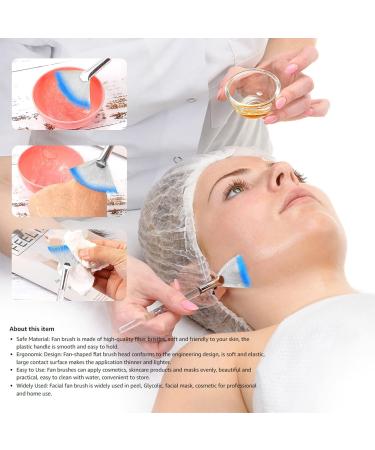 Soft N Style Taklon Fan Mask Brush - Acid Applicator for Glycolic Peel & Masques (2 Pack White/Blue) | International Shipping Available - Buy Online on GoSupps.com