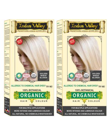 Indus Valley 100% Botanical Hair Color Set of 2 (Golden Wheat Blonde)