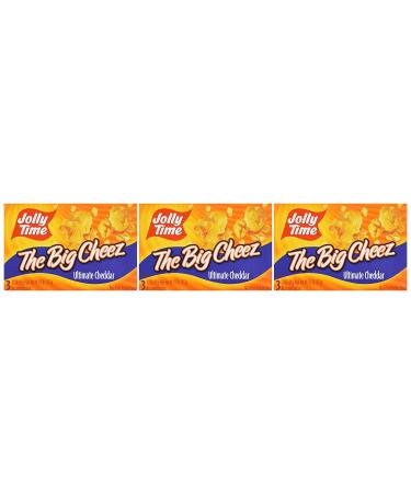 Jolly Time Big Cheez Cheddar Cheese Microwave Popcorn - 3-count Boxes (Pack of 3) - 9 Pack, 3.2 oz - Cheddar-Cheese Flavor - Buy Online on GoSupps.com