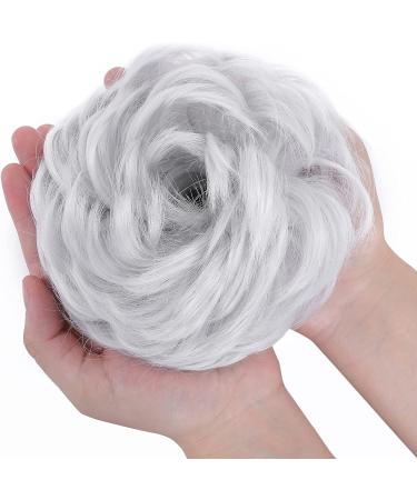 Silver Grey Messy Hair Bun Ponytail Extension Scrunchie for Women - 45g - Buy Online on GoSupps.com