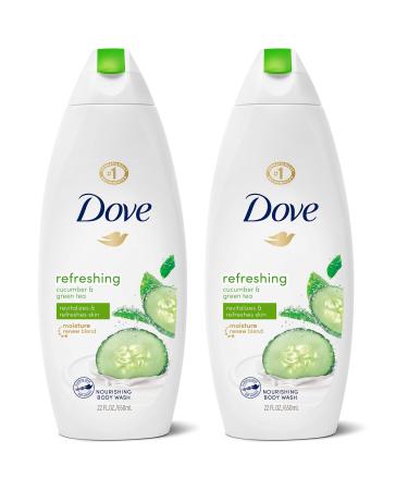 Dove Refreshing Body Wash Revitalizes and Refreshes Skin Cucumber and Green Tea Effectively Washes Away Bacteria While Nourishing Your Skin 22 oz 2 Count Cucumber and Green Tea 22 Fl Oz (Pack of 2)