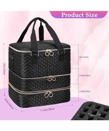 Nail Polish Organizer Case - Holds 84 Bottles & Nail Lamp | Large Manicure Storage Bag (Black) - Perfect for Nail Polish Kits - Buy Online on GoSupps.com