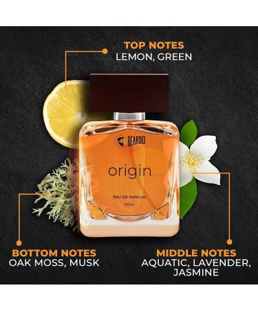 Beardos ORIGIN Perfume For Men 100 ml | EAU DE PARFUM Men Aqua and Musky Notes | Strong Long Lasting Mens Perfume for Date night fragrance | Body Spray for Men | Ideal gift for men - Buy Online on GoSupps.com