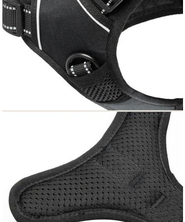 Lionto XL Black Dog Harness - Padded Anti-Pull Reflective Safety & Adjustable for Large Dogs - International Shipping Available - Buy Online on GoSupps.com