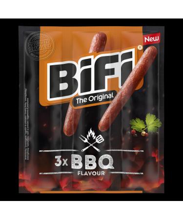 Bifi BiFi BBQ 16 pieces (16 x 60 g) BBQ salami sticks spicy sausage snack to-go smoked over beech wood ideal for on the go
