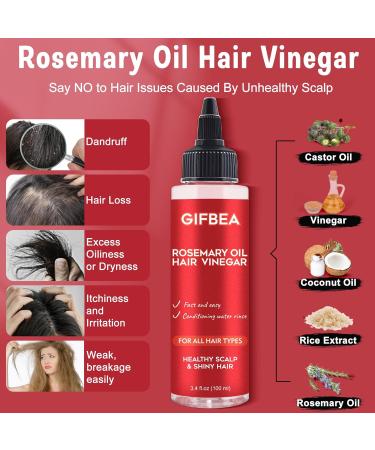 Rosemary Hair Growth Serum with Hair Vinegar Rinse - Scalp Treatment for Balance, Moisture, and Growth - Buy Online on GoSupps.com
