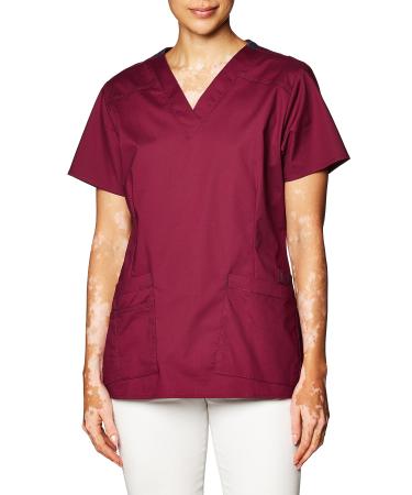 WonderWink Women's Wonderflex Verity Scrub Top Large Wonderflex Verity Women's Scrub Top Wine