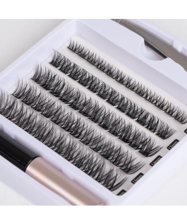 DIY False Eyelashes 45 Cluster Lashes | C Curl Reusable Soft Individual Lashes | Natural Look with Clear Glue | Strong Hold 10-16MM | Fluffy and Reusable - DM01-Natural - Buy Online on GoSupps.com
