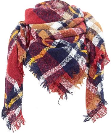 Triangular Wrap Scarf for Women - Fashionable Knitted Scarf with Wool Neck Warmer in Wine - Casual Style for All Seasons - Buy Online on GoSupps.com