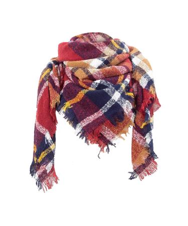 Triangular scarf ladies wrap scarf fashion casual wrap scarf ladies knitted scarf with wool neck warmer triangular scarf A wine