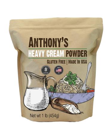 Anthony's Heavy Cream Powder, 1 lb, Batch Tested Gluten Free, No Fillers or Preservatives, Keto Friendly, Product of USA 1 Pound (Pack of 1)