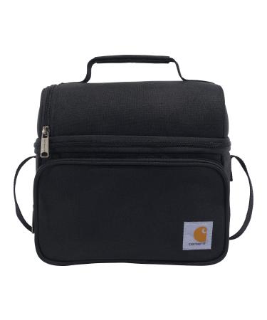 Carhartt Deluxe Dual Compartment Insulated Lunch Cooler Bag, Black Black Solid