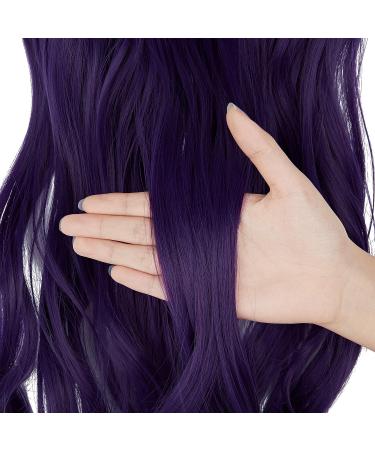 Deep Purple Grape Curly Hair Extensions - 18 Inch Long Synthetic Hairpiece for Women - Heat Resistant Fiber - Hidden Wire Headband - Pack of 1 - Buy Online on GoSupps.com