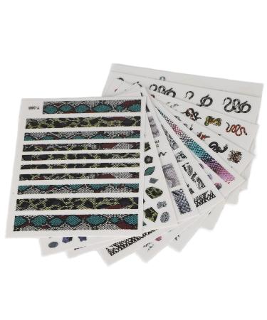 Self Adhesive Snake Nail Sticker Snake Pattern Nail Stickers Snake Pattern for Manicure for Home for Manicure Store for Nail Salon