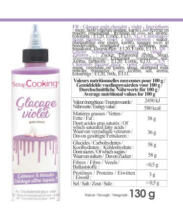 Scrapcooking Drip Cake Glaze Violet 130g - Quick-Dry Cake Decoration for Drip Cakes Cookies Donuts - Perfect for Birthdays & Halloween - Buy Online on GoSupps.com