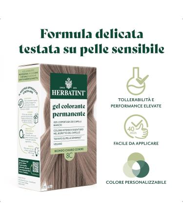  Herbatint Herbatint Permanent Hair Colour Gel 8C Light Ash Blonde - 170ml | Ammonia-Free 100% White Hair Coverage | for Sensitive Skin with 8 Organic Natural Extracts - Buy Online on GoSupps.com