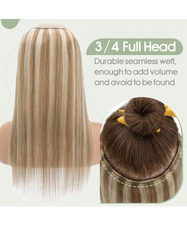 Hair Extensions One Piece Hair Extensions #8/613 Real Human Hair Extensions Straight 5 Clips In One Piece Human Hair Extensions 120 Grams Straight Invisible Hairpiece Hair Pieces(22 inches) 22 inches 120g/Set - Buy Online on GoSupps.com