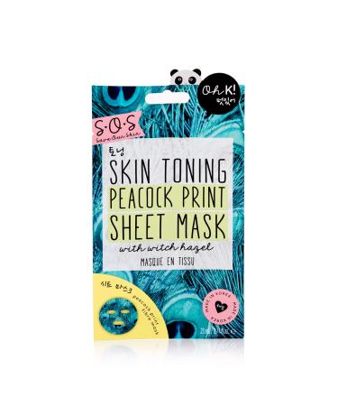 Oh K! SOS Skin Toning Peacock Print Sheet Mask