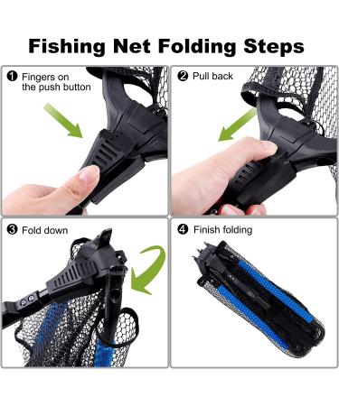 PLUSINNO Fishing Net Fish Landing Net  Foldable Collapsible Telescopic Pole Handle  Durable Nylon Material Mesh  Safe Fish Catching or Releasing Floating Net Telescopic Handle/35"Full - Buy Online on GoSupps.com