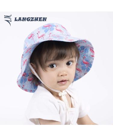 LANGZHEN Baby Girls Sun Protection Beach Hat with Chin Strap - Purple, 1-2 Years - Buy Online on GoSupps.com