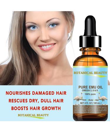Botanical Beauty PURE EMU OIL 100% Natural Unrefined for Face Skin Body Hands Feet Nails Hair Lip Care 4 Fl Oz - 120 ml - Buy Online on GoSupps.com
