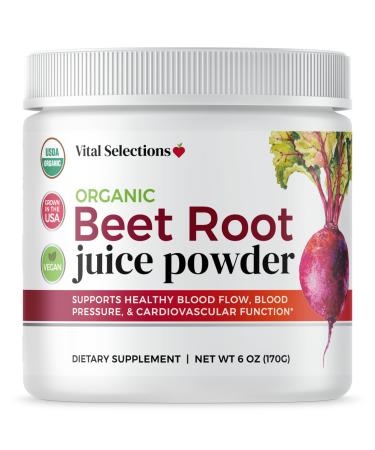 100% Organic Beet Root Juice Powder Highest Purity and Potency USA Grown Superior Beet Drying Technology Maximum Nitric Oxide Boost for Cardio Support and Athletic Performance