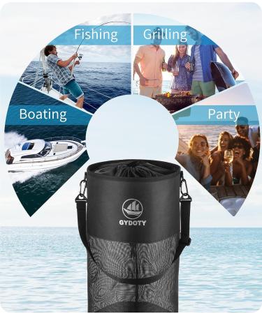 Gydoty Boat Trash Bag Can - Reusable Mesh Garbage Container with YKK Long Zipper | Boating Must-Have Accessory for Men | Ideal Boat Gift - Buy Online on GoSupps.com
