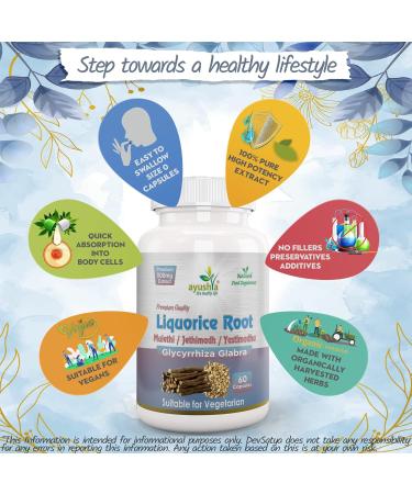Ayushya Liquorice Root Capsules - 60 Natural Capsules with Yastimadhu, Mulethi, Jethimadh - Buy Online on GoSupps.com