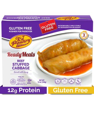 Kosher Gluten Free Food, Beef Stuffed Cabbage Rolls in Gravy - MRE Meat Meals Ready to Eat (1 Pack) Prepared Entree Fully Cooked, Shelf Stable Microwave Dinner, Emergency Survival, Travel, Prime