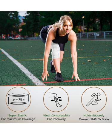 6 Organic Latex-Free American Cotton Comfort Elastic Bandage - 2 Pack (6" Width) with Hook & Loop Closure - International Shipping Available - Buy Online on GoSupps.com