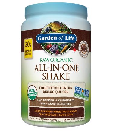 Garden of Life Raw All-in-One Nutritional Shake Chocolate Cocoa (28 servings- 1017g) Packed with 20 grams of Certified Organic Plant Protein packed with incredible nutrition to help build lean muscle. Assists in the building of lean muscle when combined w