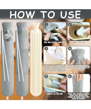 Frasheng 2L Long Hot Water Bottle - 74cm Hose Perfect for Neck Shoulder & Abdomen Relief | 4-Pack Heat Bottles - Ideal Women s Gift - Buy Online on GoSupps.com