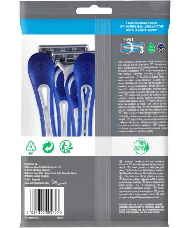 Wilkinson Sword Disposable Razors for Men - Extra 3 Essentials Pack | 12 Blades (8 Razors + 4 Free) - International Shipping Available - Buy Online on GoSupps.com