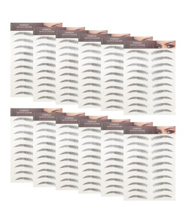 SOLUSTRE SOLUSTRE 12 Sheets Eyebrow Tattoo Stickers Waterproof Eyebrow Transfers Exfoliating Stickers for Women and Girls