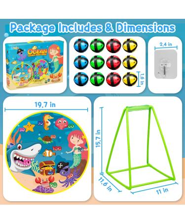 Dioju Dart Board for Kids - Double Sided Dartboard with 12 Sticky Balls | Indoor Outdoor Sport Toys for Boys & Girls | Target Action Game for Ages 3-12 | Perfect Birthday Party Gift - Buy Online on GoSupps.com