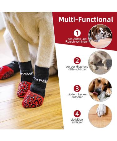 Expawlora Anti-Slip Dog Gear | Adjustable Paw Protection | Soft Elastic Fabric | Red XS | Better Traction for Wooden Floors - Buy Online on GoSupps.com