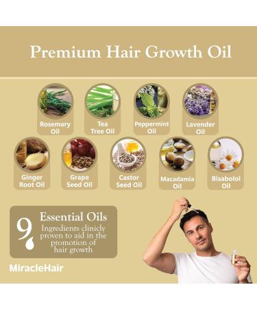 Premium Hair Growth Oil + Derma Roller - with Rosemary Oil Castor Peppermint Ginger Root Tea Tree & Lavander Oil - for Hair Growth & Thickening & Loss Prevention - UK Based Brand - Buy Online on GoSupps.com