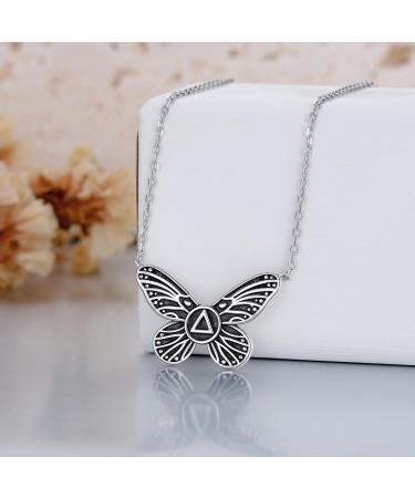Sobriety Gift: 925 Sterling Silver AA Necklace | Alcoholics Anonymous Recovery Symbol for Men & Women - Buy Online on GoSupps.com