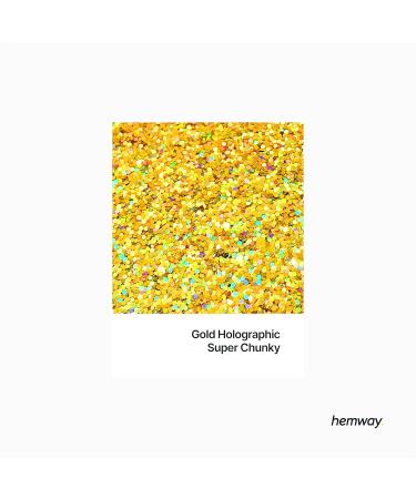 Hemway Eco-Friendly Biodegradable Glitter - 100g Gold Holographic Vegan Makeup for Face Eyes Body & Festivals - Buy Online on GoSupps.com
