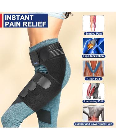 Buy Sciatica Pain Relief Devices | Ortho Wrap Hip Brace for Men & Women | Thigh Hamstring Compression Sleeve for Right Leg - One Size - Buy Online on GoSupps.com