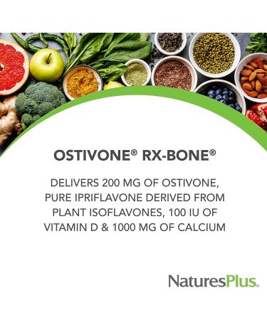NaturesPlus Ostivone Rx Bone 60 Vegetarian Tablets | Maximum Nutritional Support for Bones with Vitamin D & Calcium | Gluten-Free | 30 Servings - Buy Online on GoSupps.com
