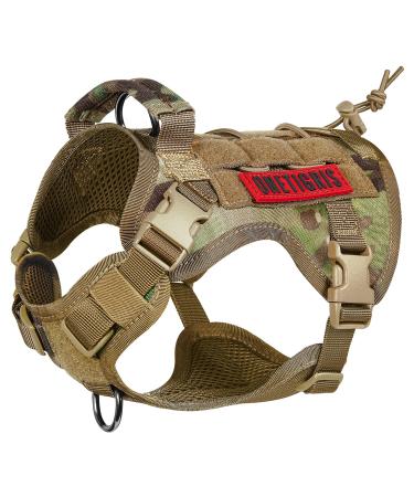 Oneigris dog harness Fire Watcher Tactical dishes MOLL SERVICE DISCHES Dog Dog Dogs With 1 Hands and 2 No-Pull D-Ring 1000D Nylon (XL multi-colored) XL multicolored