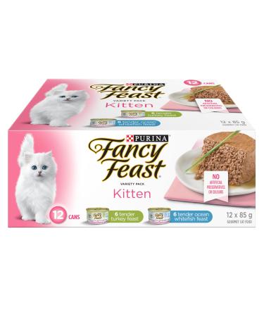 Fancy Feast Wet Kitten Food Variety Pack 2 Flavours - 85 g (12 Pack)