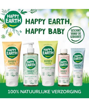Happy Earth Baby&Kids Washing Gel Shower gel children For the bath 100 Natural Ingredients & Vegan Soapfree 300 ML - Buy Online on GoSupps.com