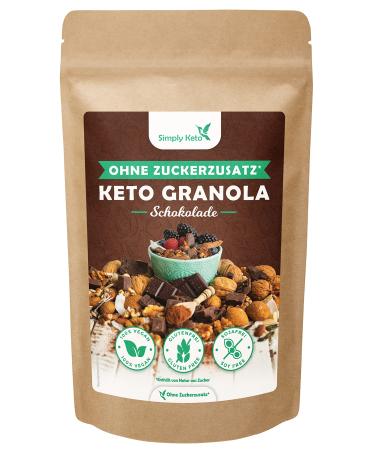 Simply Keto Crunchy Muesli Chocolate Low Carb Muesli without Sugar 250g Delicious Keto Muesli for a Perfect Breakfast Paleo & Vegan Soy Lactose & Gluten Free 250g chocolate muesli 250 g 1er Pack