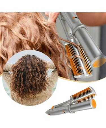 2 in 1 Rotating Curling Iron & Straightener - Fast Heat Professional Hot Brush Styler for All Hair Types - Buy Online on GoSupps.com