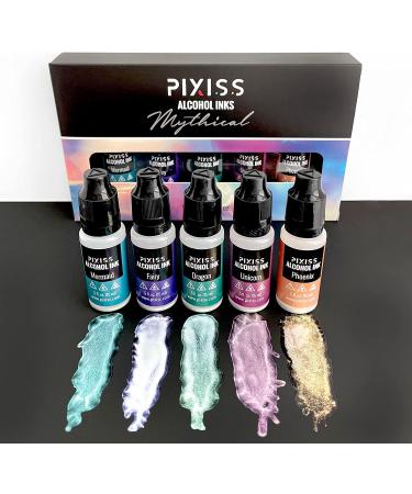 Iridescent Color Changing Alcohol Ink Set - Chameleon Colors with Extreme Shimmer - Large 0.5 Ounce Inks for Alcohol Ink Paper - Mythical Iridescent - Buy Online on GoSupps.com
