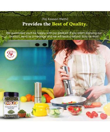 Taj Premium Quality Kasoori Methi Fenugreek Leaves 3.5 oz - Dried Kasuri Methi for Cooking - Buy Online on GoSupps.com